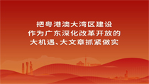 把粵港澳大灣區(qū)建設(shè)作為廣東深化改革開(kāi)放的大機(jī)遇、大文章抓緊做實(shí)