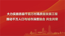 大力實(shí)施百縣千鎮(zhèn)萬(wàn)村高質(zhì)量發(fā)展工程推動(dòng)千萬(wàn)人口與城市深度融合共生共榮